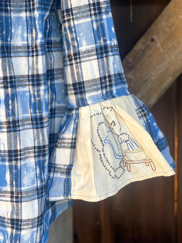 Flared Sleeve Flannel- OCEAN TIDES